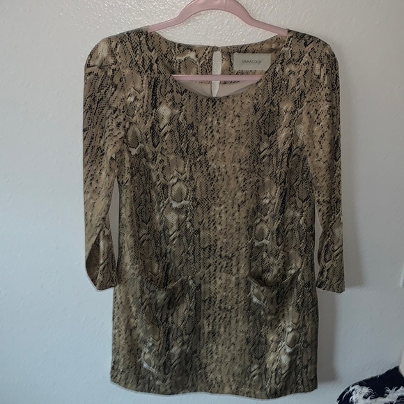 EMMA COOK SILK SNAKESKIN MINI DRESS - Picture 1 of 7